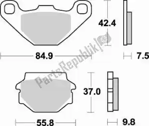 BRAKING BR669SM1 pastilha de freio 669 sm1 pastilhas de freio semi metálicas - Lado inferior