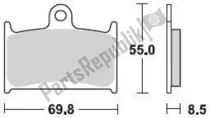 BRAKING BR707SM1 brake pad 707 sm1 brake pads semi metallic - Bottom side