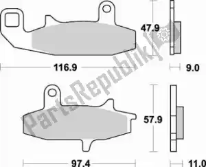 BRAKING BR709SM1 brake pad 709 sm1 brake pads semi metallic - Bottom side