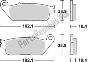 BRAKING BR748SM1 brake pad 748 sm1 brake pads semi metallic - Bottom side