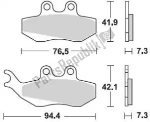 BRAKING BR770SM1 pastilha de freio 770 sm1 pastilhas de freio semi metálicas - Lado inferior