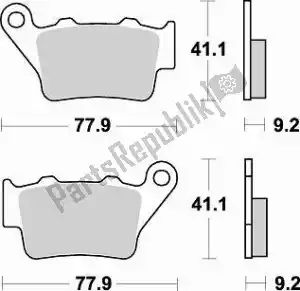 BRAKING BR773SM1 remblok 773 sm1 brake pads semi metallic - Onderkant