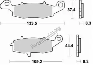 BRAKING BR787SM1 plaquette de frein 787 sm1 plaquettes de frein semi metallique - La partie au fond