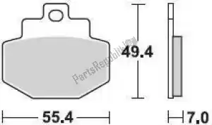 BRAKING BR871SM1 remblok 871 sm1 brake pads semi metallic - Onderkant