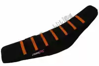 M5143BBO, Cross X, Housse de selle div, noir/noir/orange (rayures)    , Nouveau