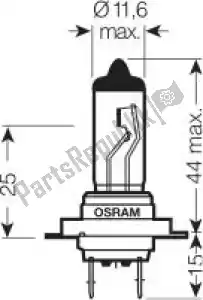 OSRAM 162128 lamp 12v 55w h7 standard - Onderkant