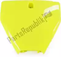 HU03367DFLU, UFO, Targa anteriore, giallo neon    , Nuovo