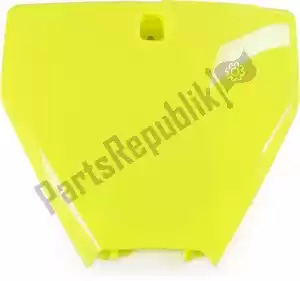 UFO HU03367DFLU front number plate, neon yellow - Bottom side