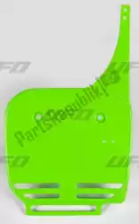 Here you can order the front number plate, kx green from UFO, with part number KA02742026: