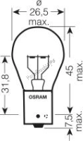 162016, Osram, Lamp 12v 21w p21w standard, Nieuw