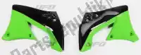 KA04713999, UFO, Bs ra radiator covers lower kawasaki black/green (..    , New