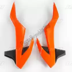 Here you can order the bs ra radiator covers ktm orange/white (oem) from UFO, with part number KT04085999W: