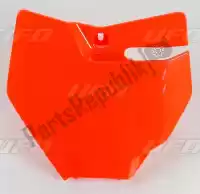 KT04087FFLU, UFO, Nummerplaat vooraan, neon oranje    , Nieuw