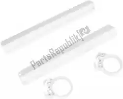 Here you can order the fork slider protectors, white from UFO, with part number SU02925041: