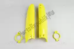 Here you can order the bs vv fork slider protectors suzuki yellow 102 from UFO, with part number SU03905102: