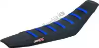 M6213BBBL, Cross X, Div seat cover, black/black/blue (stripes)    , New