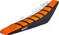 M5223OBB, Cross X, Housse de selle div, orange/noir/noir (rayures)    , Nouveau