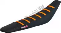 M5203BBO, Cross X, Div seat cover, black/black/orange (stripes)    , New