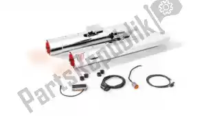 REMUS 007102303017LR exh silencer with lighting end cap, chrome, ec - Left side