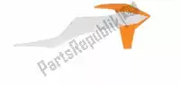 566230026, Rtech, Cubre radiador bs ra ktm blanco-k naranja (oe)    , Nuevo