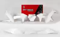 563230736, Rtech, Set plastics 6 pcs w/ airbox ktm white    , New