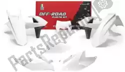 Here you can order the set plastics 6 pcs w/headl cov ktm white from Rtech, with part number 563230694: