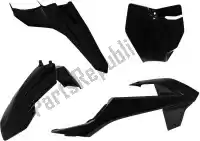 563230448, Rtech, Set plastics 4 pcs ktm black    , New