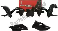 563225634, Rtech, Conjunto de plásticos 5 peças kawasaki preto    , Novo