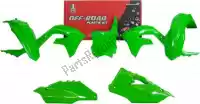 563225636, Rtech, Conjunto de plásticos 5 peças kawasaki verde    , Novo