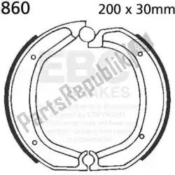 Aqui você pode pedir o freio de sapata 860 em EBC , com o número da peça EBC860: