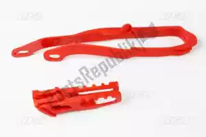 UFO HO04633070 chain guide and swingarm slider kit, red - Bottom side