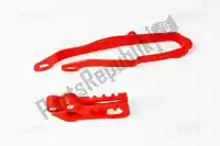 HO04631070, UFO, Kit guide-chaîne et curseur de bras oscillant, rouge    , Nouveau
