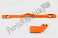 KT04004127, UFO, Kit guide-chaîne et curseur de bras oscillant, orange    , Nouveau