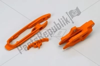 KT04030127, UFO, Kit guía cadena y deslizador basculante, naranja, Nuevo