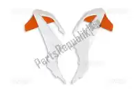 KT04073999W, UFO, Bs ra radiator covers ktm white / orange (oem)    , New