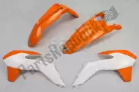 KTKIT516E999W, UFO, Set plastic ktm white / orange (oem)    , New