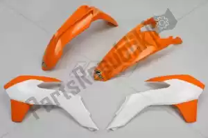 UFO KTKIT516E999W set plastic ktm white / orange (oem) - Onderkant