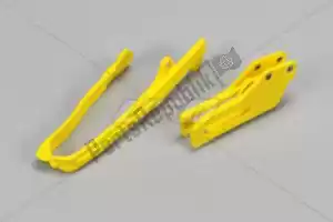 UFO SU04925102 kit guía cadena y deslizador basculante, amarillo - Lado inferior