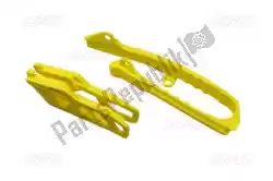 Here you can order the chain guide and swingarm slider kit, yellow from UFO, with part number SU04946102: