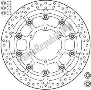 MOTO MASTER 6218314002 tarcza 314002, zestaw halo t-floater alu disc 320 - Dół