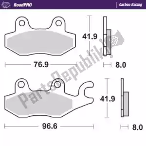 MOTO MASTER 6257402906 pastilla de freno 402906, carreras orgánicas - Lado inferior