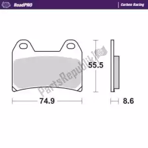 MOTO MASTER 6257404306 brake pad 404306, brake pads carbon racing - Bottom side