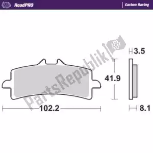 MOTO MASTER 6257407006 remblok 407006, carbon racing - Onderkant