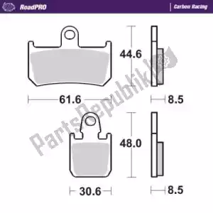 MOTO MASTER 6257406906 brake pad 406906, carbon racing - Bottom side