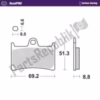 6257402806, Moto Master, Brake pad 402806, carbon racing    , New