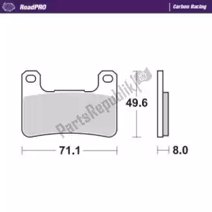 MOTO MASTER 6257406306 pastilha de freio 406306, corrida de carbono - Lado inferior