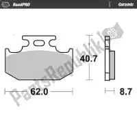 6257413804, Moto Master, Klocek hamulcowy 413804, organiczny    , Nowy