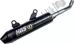 HGS HGKT2015142 exh silenciador de alumínio preto carb. tampa final - Lado inferior