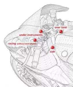 BITUBO BI21100 stuurdemper kit red, racing mounting - Bovenkant