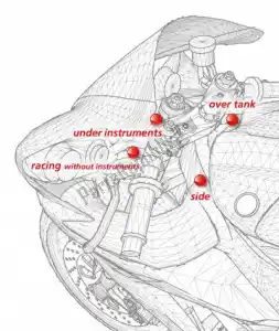 BITUBO BI21485 kit ammortizzatore di sterzo nero, montaggio laterale - Lato superiore